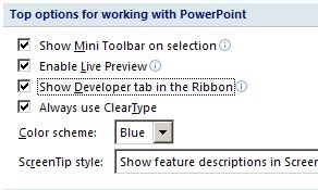 Show the Developer Tab in the Ribbon