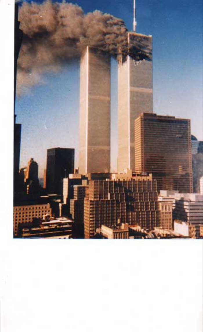 Twin Towers burning