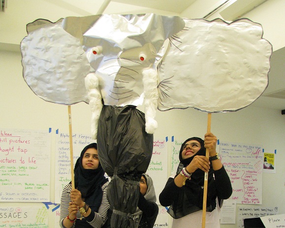ELTA UAE 3-person elephant puppet