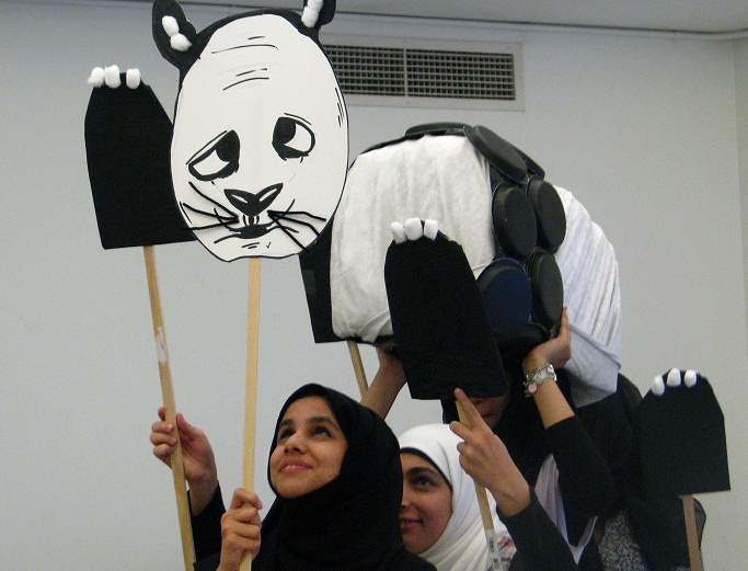 ELTA UAE 3 person panda puppet