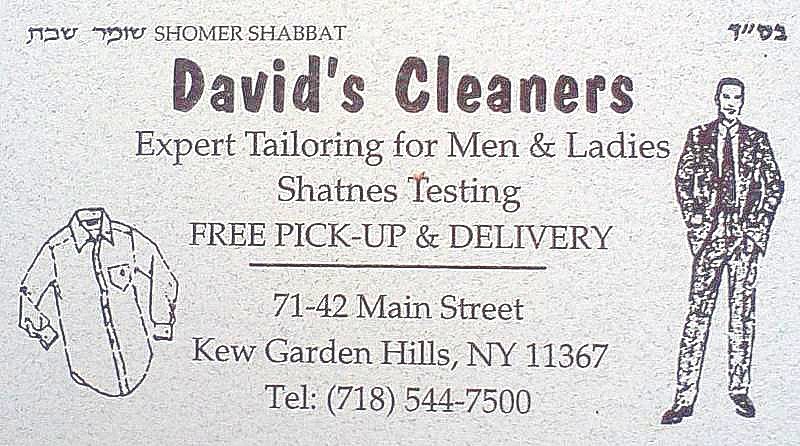 David's Cleaners Ad