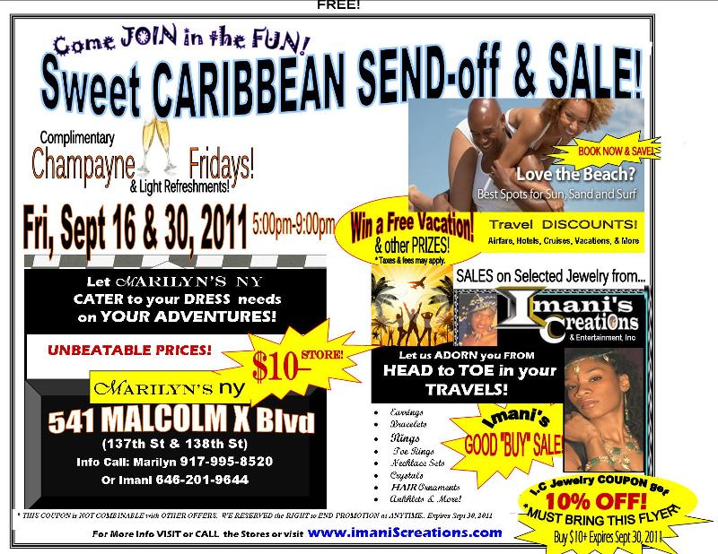 FLYER- I.C -Caribbean Send off @  Marilyn's- 3