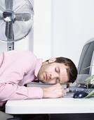 Sleeping office worker