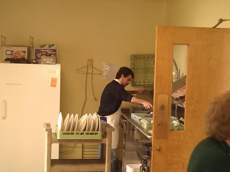 Hunt washing dishes