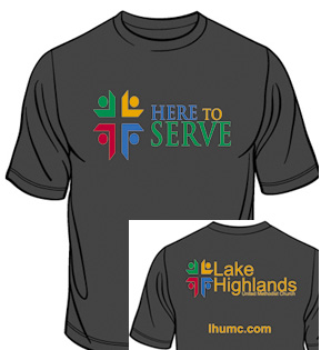 Here to Serve t-shirt front and back