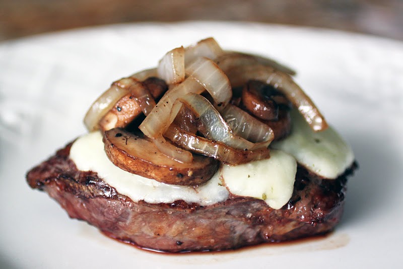 Grilled Sirloin with Herbed Goat Cheese
