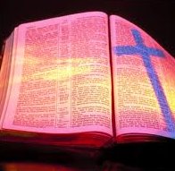 Open bible w cross shadow