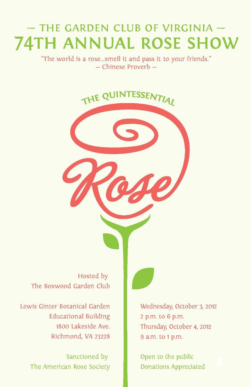 GCV Rose Show 2012 Schedule cover