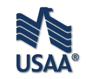 USAA logo in blue & white