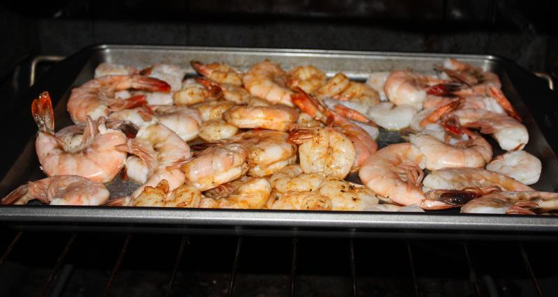 roasting shrimp!