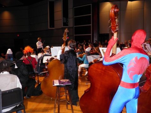 Spiderman in the bass section