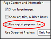 Use logical page numbers