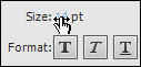 Captivate's Font Size scroll pointer.