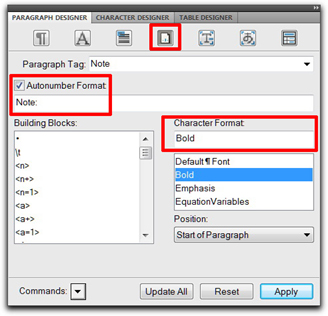 Add the lead-in text to your paragraph tag so that it will appear automatically whenever you use that paragraph format.