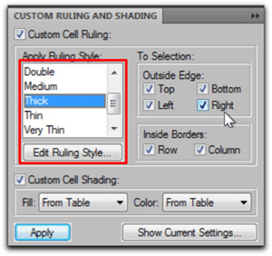 Edit Ruling Style button