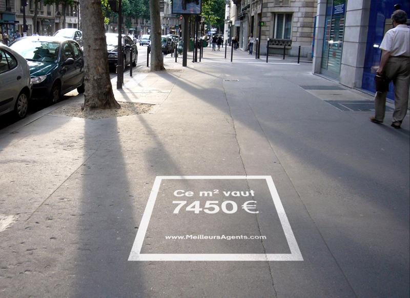 Guerilla marketing Sidewalk Scene