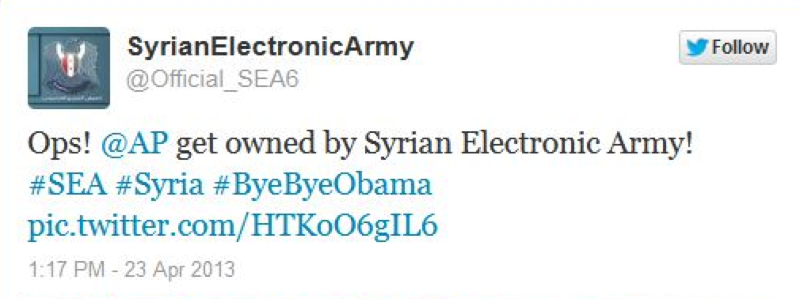 Ops! @AP get owned by Syrian Electronic Army! #SEA #Syria #ByeByeObama.