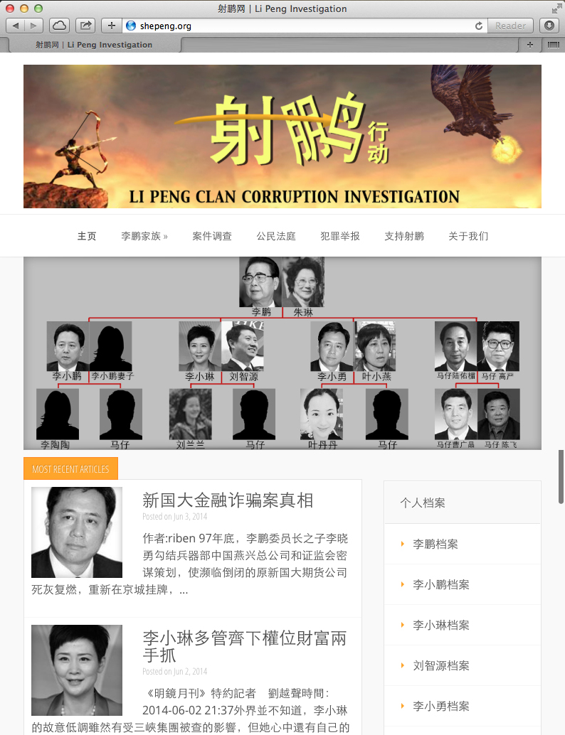Investigation website is now online at www.shepeng.org