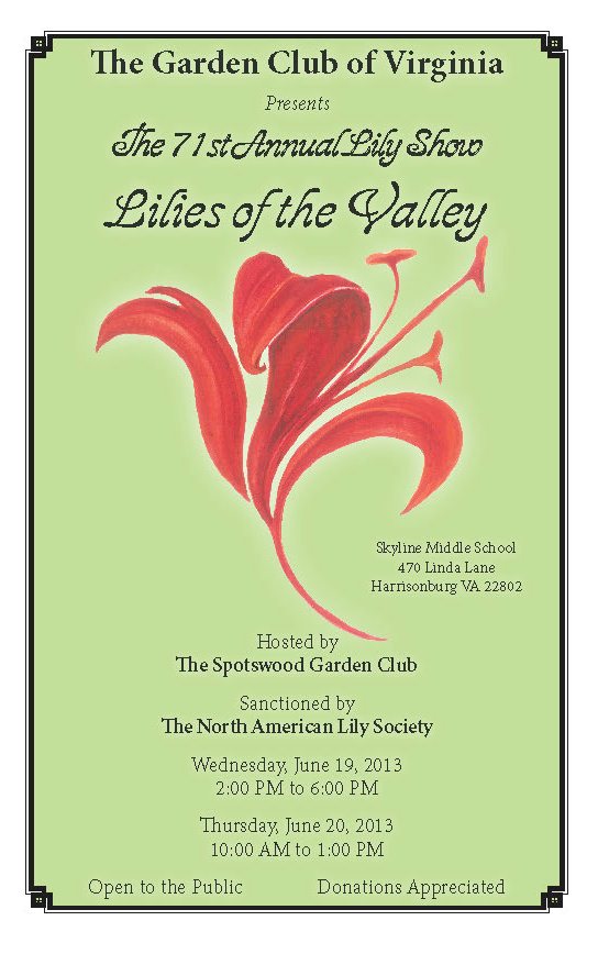 GCV Lily Show 2013 Schedule Cover