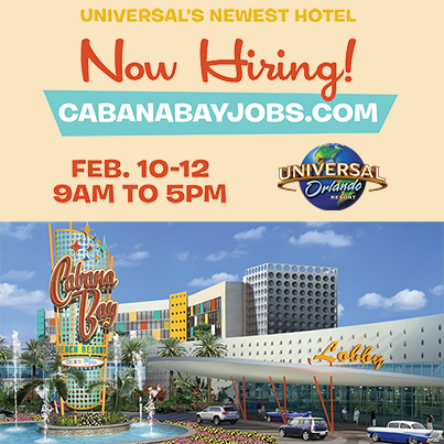 Universal's Cabana Bay Beach Resort Now Hiring! CabanaBayJobs.com