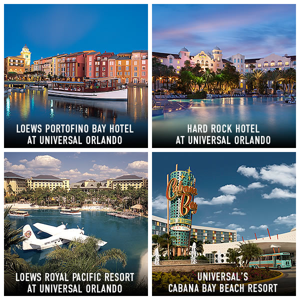 On-site hotels at Universal Orlando Resort