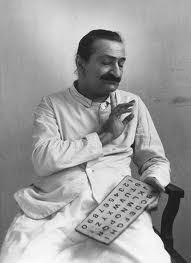Avatar Meher Baba with the alphabet board