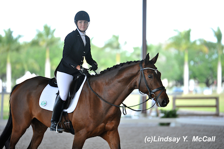 Angela Peavy (USA) Grade III and Ozzy Cooper after their ride. Photo by Lindsay McCall