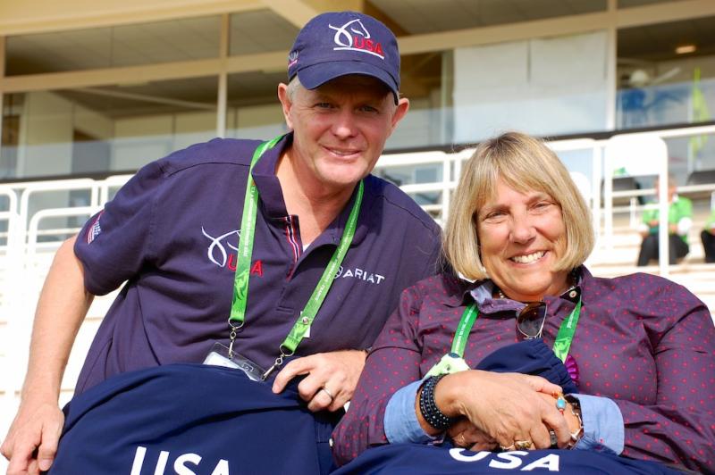 CAPTION: USEF national para-equestrian dressage national coach and coordinator Kai Handt (left) with U.S. Para-Equestrian Association president Hope Hand at the 2014 Alltech FEI World Equestrian Games CREDIT: Jennifer Bryant