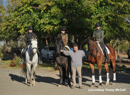 (Left to right) Lara Oles, Emily Sheffield, Clive Milkins, and Cambry Taylor. All three para-dressage riders are from UTAH. Photo by Lindsay Y McCall